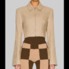 Selena Gomez Brown Cropped Jacket 01