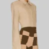 Selena Gomez Brown Cropped Jacket 02