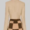 Selena Gomez Brown Cropped Jacket 03