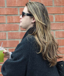 Selena Gomez Celebrity Long Black Coat 04