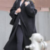 Selena Gomez Celebrity Long Black Coat 05