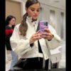 Selena Gomez Inspired White Cropped Jacket 01
