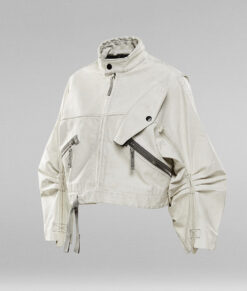 Selena Gomez Inspired White Cropped Jacket 03