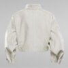 Selena Gomez Inspired White Cropped Jacket 04