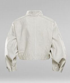 Selena Gomez Inspired White Cropped Jacket 04