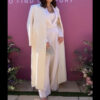 Selena Gomez Inspired White Long Wool Coat 01