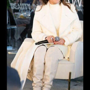 Selena Gomez Inspired White Trench Coat 01