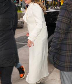 Selena Gomez Inspired White Trench Coat 05