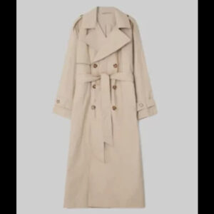 Selena Gomez Long Black Coat 01