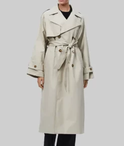 Selena Gomez Long Black Coat 04