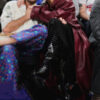 Selena Gomez Maroon Leather Trench Coat 02