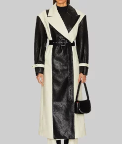 Selena Gomez Oversized Black Wool Coat 01