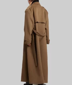 Selena Gomez Oversized Brown Wool Coat 06