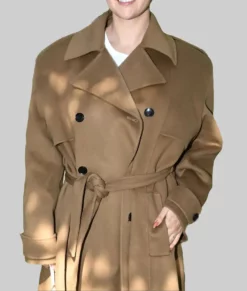 Selena Gomez Oversized Brown Wool Coat 07