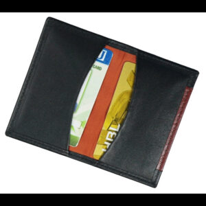 Slim Fit Bifold Leather Card Holder Black 01