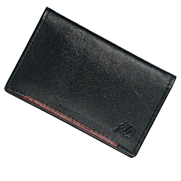 Slim Fit Bifold Leather Card Holder Black 03