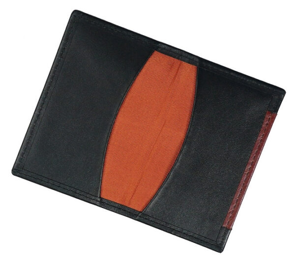 Slim Fit Bifold Leather Card Holder Black 04