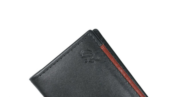 Slim Fit Bifold Leather Card Holder Black 05