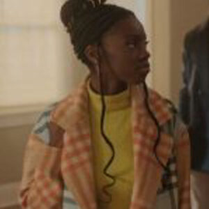 The Chi Season 6 Birgundi Baker Plaid Coat 01