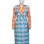 The Chi Season 6 Birgundi Baker Plaid Coat 05