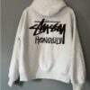 Unisex White Honolulu Streetwear Hoodie 08