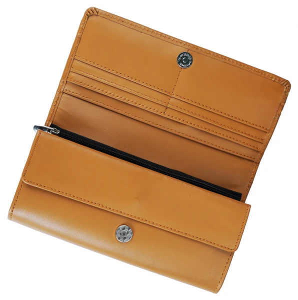 Women Round Stripe Leather Clutch Long Wallet 02 Women Round Stripe Leather Clutch Long Wallet 02