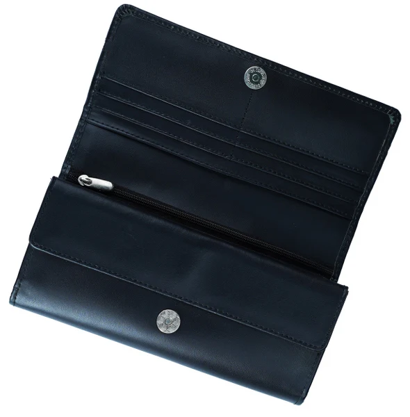 Women Round Stripe Leather Clutch Long Wallet 05 Women Round Stripe Leather Clutch Long Wallet 05