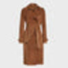 Women’s Classic Brown Suede Trench Coat 01
