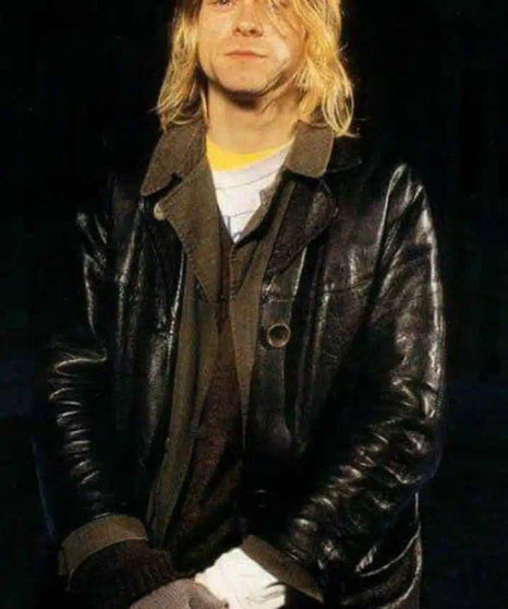 kurt cobain leather black jacket 03