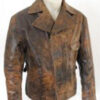 Escape from L.A Distressed Snake Plissken Leather Jacket 01