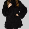 Glam Black Faux Fur Coat Jacket 02