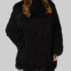 Glam Black Faux Fur Coat Jacket 03