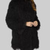 Glam Black Faux Fur Coat Jacket 04