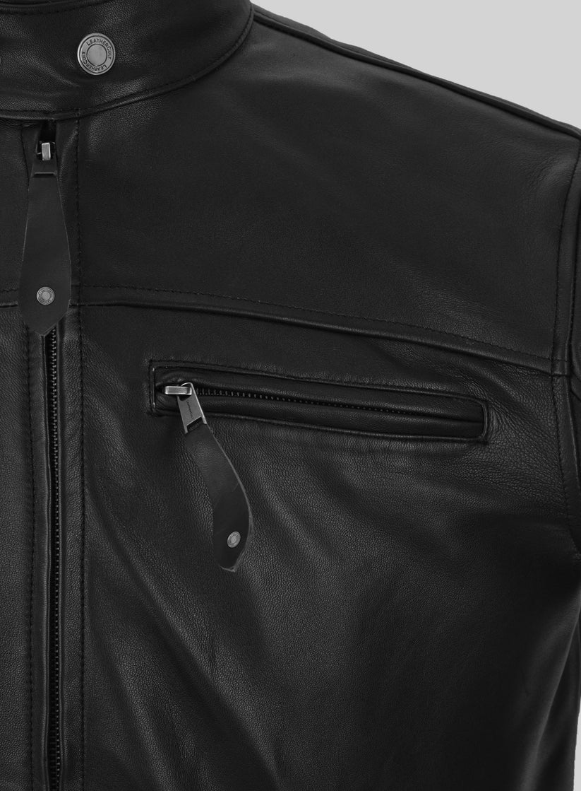 Keanu Reeves Black Biker Leather Jacket 04