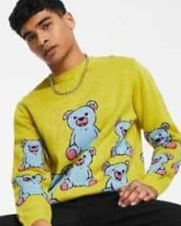 Malachi Barton The Villains of Valley View Bear Print Sweater 02