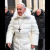 Papal White Hooded Down Puffer Coat 01