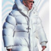 Papal White Hooded Down Puffer Coat 02