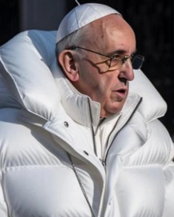 Papal White Hooded Down Puffer Coat 03