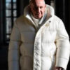 Papal White Hooded Down Puffer Coat 04