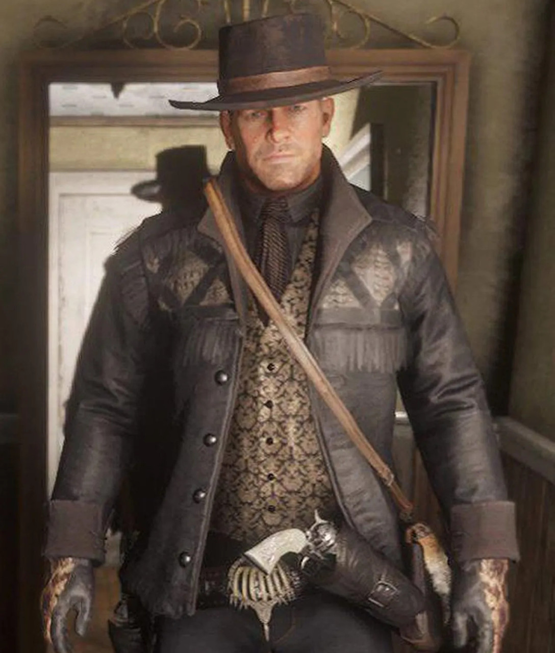 RDR2 Gunslinger Outlaw Leather Jacket 02