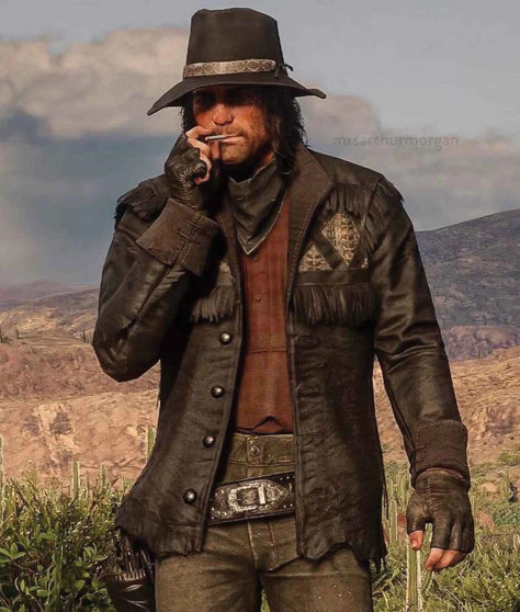 RDR2 Gunslinger Outlaw Leather Jacket 04