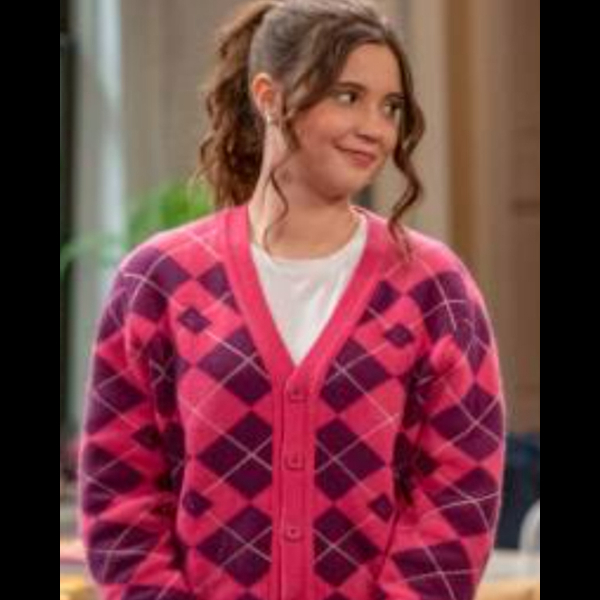 Sofia Capanna Extended Family S01 Pink Argyle Cardigan 01